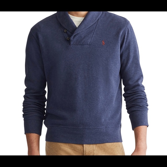 Polo By Ralph Lauren Mens Navy Shawl Collar Pullover - Picture 1 of 9